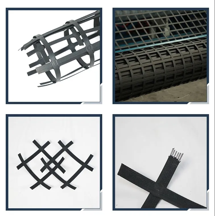 Hoge spanningssterkte Biaxiaal lasstaal Plastic composiet aardwerk Geogrid Voor bodemstabilisatie, anti-erosie eigenschap 1