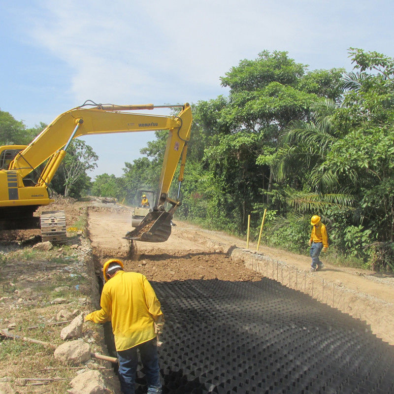 HDPE Plastic Geocell Paved Grid Zwart HDPE Geocell voor zachte kelderversterking Goedkope grindstabilisator Geocell in de wegbouw