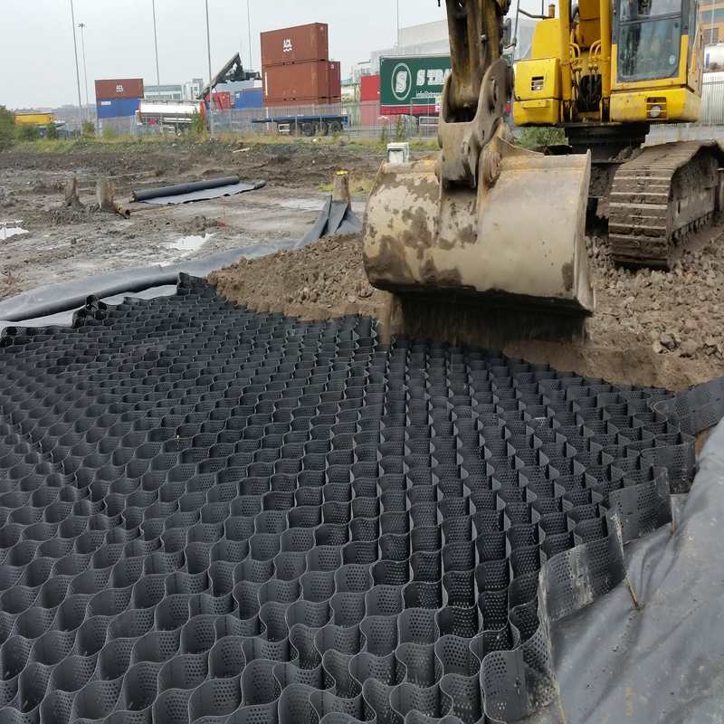 HDPE Plastic Geocell Bestraatte Rooster HDPE Geocell voor Zachte Kelderversterking Goedkope Grindstabilisator Geocell in Wegenbouw