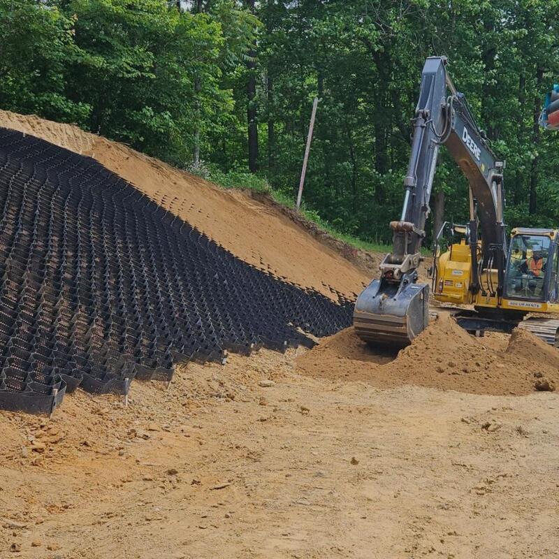 HDPE Geocell Plastic Driveway Gravel HDPE Geocell Soil Control in Road for Road Versterking van de weg Bescherming van hellingen Erosiebeheersing Gravel Highway