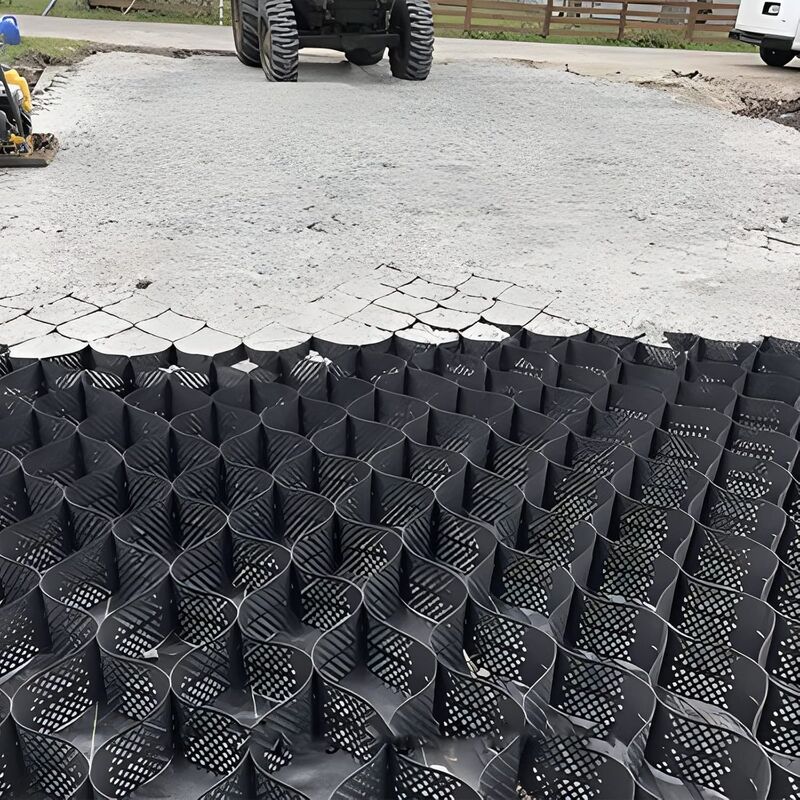 HDPE Geocell Plastic Driveway Gravel HDPE Geocell Soil Control in Road for Road Versterking van de weg Bescherming van hellingen Erosiebeheersing Gravel Highway